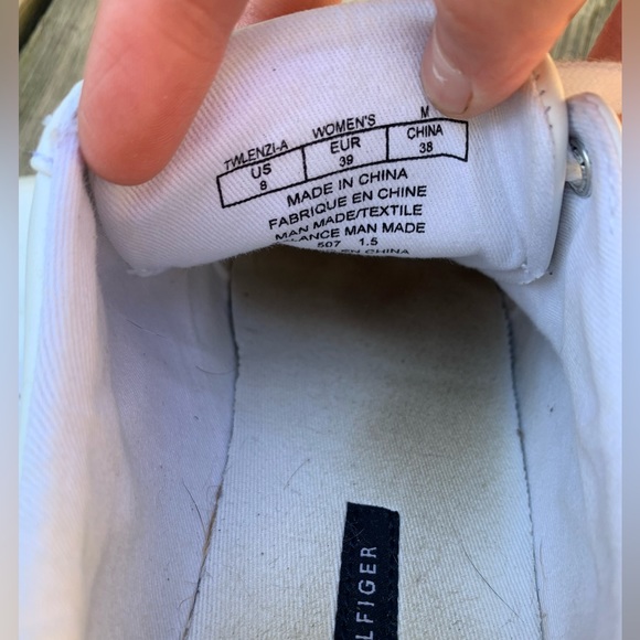 Tommy Hilfiger White/Red/Navy Striped Sneaker - Picture 8 of 8